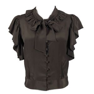 Milly Silk flutter sleeve Blouse size 4